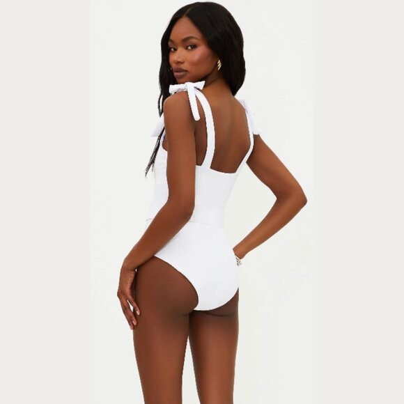 Beach Riot Sydney Ribbed One Piece White with Belt SZ M - NWT - Picture 3 of 9